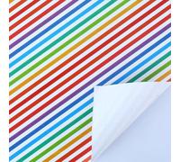 Papel de regalo de color arcoíris, 5 hojas, 50 x 70 cm, patrón geométrico colorido, papel de manualidades vibrante para Navidad, cumpleaños, fiestas de vacaciones (azul)