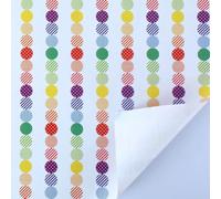 Papel de regalo de color arcoíris, 5 hojas, 50 x 70 cm, patrón geométrico colorido, papel de manualidades vibrante para Navidad, cumpleaños, fiestas de vacaciones (blanco)