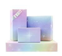 Papel de regalo de color degradado, papel de regalo de Kraft blanco, 4 hojas plegadas, papel de regalo de Navidad, cumpleaños, aniversario, mujeres y niñas, 28 x 20 pulgadas