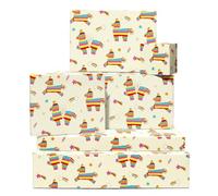 Papel de regalo de cumpleaños - 6 hojas de papel de regalo - Piñata de cumpleaños - Arcoíris - Estrella - Papel de regalo para niñas - Viene con pegatinas - Reciclable - Por Central 23