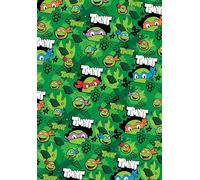 Papel de regalo de cumpleaños con 2 hojas y 2 etiquetas, diseño de tortugas ninja