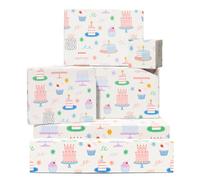 Papel de regalo de cumpleaños para mujer - 6 hojas de papel de regalo femenino para ella - Pasteles de cumpleaños, confeti - Para mamá, esposa, hermana, sobrina, prima - Reciclable - Por Central 23
