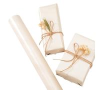 Papel de regalo de doble cara color crema, 43 cm x 10 m, color blanco mate, papel perlado liso, para bodas, cumpleaños, baby shower, fiestas y decoraciones de regalos de festivales