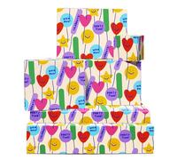 Papel De Regalo De Feliz Cumpleaños - 6 Hojas De Papel De Regalo - Globos De Cumpleaños - Party Time - Para Hombre Mujer Niño Niña - Crema - Reciclable - Por Central 23