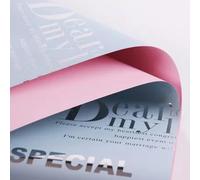 Papel de regalo de floristería impermeable con patrón de letras inglesas, papel de regalo de flores de dos tonos, 20 piezas-11