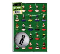 Papel de regalo de fútbol, 6 hojas, 6 etiquetas, tamaño de la hoja, 70 cm x 50 cm, producto oficial con recursos responsables