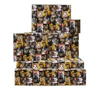 Papel de regalo de gatos - gatitos estilo foto - 6 hojas para familia y amigos - cumpleaños - con pegatinas de Central 23