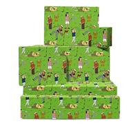 Papel de regalo de golf para papá, tío, abuelo y esposo - 6 hojas - Papel de regalo verde para cumpleaños y aniversario - Incluye etiquetas - Impresión de golf