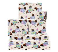 Papel de regalo de morsa - 6 hojas de papel de regalo - Jersey con morsa - Animal ártico - Donut - Cupcake - Papel de regalo de cumpleaños para mujeres y niñas - Reciclable - Por Central 23