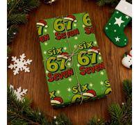 Papel de regalo de Navidad de 67 memes, 67 memes divertidos 67 memes para regalos de vacaciones, papel de regalo, rollo de hojas de papel novedoso de Navidad, seis siete memes, rollo de papel de