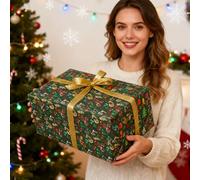 Papel de regalo de Navidad, suministros de manualidades de Papá Noel, divertido papel de regalo de cumpleaños ancho, para fiestas, baby shower, proyectos de cumpleaños, eventos, oficina, celebraciones