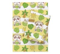 Papel de regalo de panda para todas las ocasiones, diseño de panda de Hello Summer, con bonitos patrones de coco, 4 hojas de papel de arte plano plegado para cumpleaños, baby shower, vacaciones