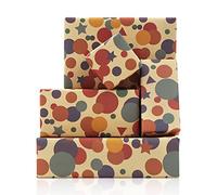 Papel de regalo de papel kraft de cumpleaños de lunares y estrellas, 4 hojas para hombres, mujeres, niños, niñas, niños, envoltura de regalo, 20 x 28 pulgadas por hoja, papel doblado para baby shower, papá, todas las ocasiones de celebración de cumpleaños