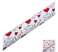 Papel de regalo de San Valentín, rollo de papel de regalo con diseño de corazón, 50 x 70 cm, papel de regalo para cajas, ideal para cumpleaños, bodas y San Valentín (A)