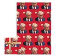 Papel de regalo decorativo, divertido papel de regalo con sombrero de Papá Noel | Papel de regalo reversible de 27 x 19 pulgadas para aumentar la atmósfera, decorar tu regalo de Navidad de moda