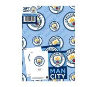Papel de regalo del Manchester City Football Club 2 hojas 2 etiquetas