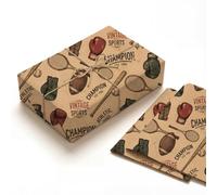 Papel de regalo deportivo vintage de papel kraft plegado (paquete de 2, 19.7 x 27.6 pulgadas), tema retro de fútbol, béisbol, tenis, papel de regalo grueso para cumpleaños, hombres, día del padre