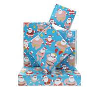 Papel de regalo divertido de Papá Noel, 4 hojas de papel de Navidad para hombres, mujeres, niños, niños, abuelos, papel de decoración de Navidad único para Navidad en julio, papel de regalo de Navidad