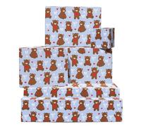 Papel de regalo divertido - Osos Corazón Amor - 6 hojas para él y ella, novia, novio - San Valentín - con pegatinas de Central 23