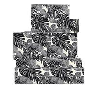 Papel de regalo en blanco y negro - 6 hojas de papel de regalo botánico para hombres, mujeres, niños y adolescentes - Cumpleaños, Navidad, boda, inauguración de la casa - Tropical Leaf Palm Monstera