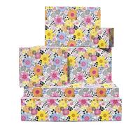 Papel de regalo floral - 6 hojas de bonito papel de regalo - Flores - Regalos estéticos para cumpleaños, bodas, baby shower - Reciclable - Por Central 23