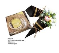Papel de Regalo Floral Elegante, Papel Kraft Creativo para Envolver Ramos de Bricolaje, Ideal para Hacer Tarjetas y Decoración del Hogar, para Tarjetas Negro de 50 X 15 X 15 Cm