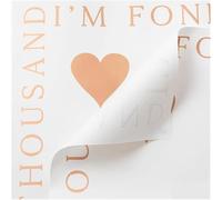 Papel de regalo for ramo de flores, hojas impermeables for embalaje, 57 x 57 cm, 20 unidades por paquete, papel de embalaje de color sólido con estampado de corazón for regalo de fiesta floral de flor