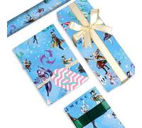 Papel de Regalo Genshin Impact Merchandise Papel Regalo Infantil Ganyu Hu Tao, PQKL-party Genshin Impact 5 Hojas 51 * 75cm Papel Envolver Regalo