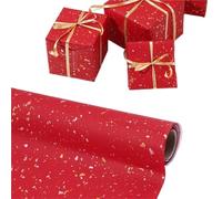 Papel de Regalo Large Roll Hot Stamping Gift Wrapping Paper Elegant Packaging For Wedding Birthday Christmas Valentine'sDay(Red)