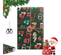 Papel de regalo navideño 67, papel de regalo 6 7 meme, papel de regalo navideño divertido con el tema de Santa 67 meme, rollos únicos de 48 cm de ancho para envolver regalos festivos (#A)