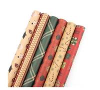 Papel de Regalo Navideño Papel de regalo kraft for Navidad, decoración verde for bodas, papel for envolver regalos, artículos arte, embalaje, vitela, decoraciones for vísperas(6Pcs)
