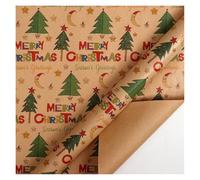Papel de Regalo Navideño Papel de regalo Navidad 1 rollo Árbol Papá Noel Envoltura Cumpleaños Hecho a mano(Color 03)