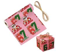 Papel De Regalo Navideño Vintage Patrón Con 67 Números Para Decoraciones