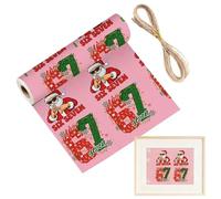 Papel De Regalo Navideño Vintage Patrón Con 67 Números Para Decoraciones