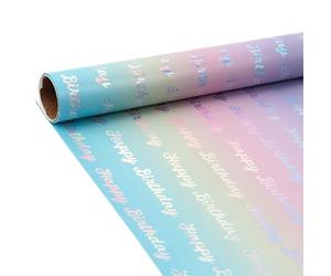 Papel de Regalo para Cajas | Decoración Caprichosa Iridescente,Papel para Envolver con Estrellas y Letras Tema Cumpleaños,Para Fiestas Eventos Reuniones Familiares Proyectos Artísticos Colegas