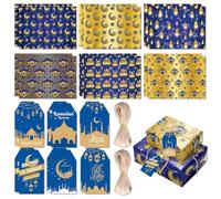 Papel De Regalo Para Comunión - Pack De 12 Hojas De Envoltura Para Regalos de Ramadan Con Estilo Y Conveniencia