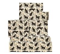 Papel de regalo para gatos, 6 hojas de papel de regalo para mujeres y niñas, amantes de los gatos, cumpleaños, Navidad, boda, aniversario, diseño de gatito negro, diseño beige con etiquetas Central 23