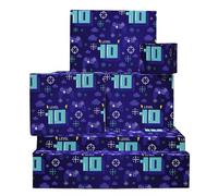 Papel de regalo para juegos para niños - Papel de regalo para 10º cumpleaños - 6 hojas de papel de regalo - 10 años - Gamer - Videojuego - Reciclable - Por Central 23