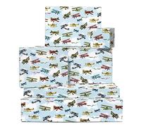 Papel de regalo para niños, 6 hojas de papel de regalo y etiquetas, avión vintage, envoltura de regalo para él, envoltura de regalo de cumpleaños para hombres - por Central 23