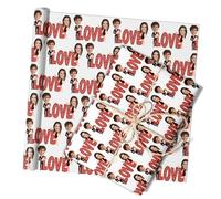 Papel de regalo personalizado, papel de regalo con foto, rollo de papel de regalo con foto para cumpleaños, Navidad y aniversario, 20 x 78 pulgadas, 2 rollos