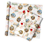 Papel de regalo personalizado, papel de regalo con foto, rollo de papel de regalo con foto para cumpleaños, Navidad y aniversario, 20 x 78 pulgadas, 2 rollos