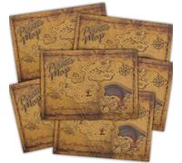 Papel de regalo pirata para niños y niñas, 6 piezas de mapa del tesoro pirata, mapa pirata, mapa del tesoro vintage, para decoración de fiesta de cumpleaños temática pirata, baby shower, Halloween