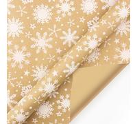 Papel de Regalo Rollo de Papel Regalo 15mx44cm Papel Kraft Navidad Reciclable Papel de Embrulho Papel Envolver Regalo Rolls Papel Estraza Marron para Regalos, Artes, Manualidades, Navidad (Nieve)