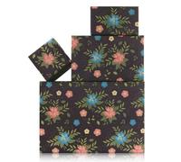 Papel de regalo Sakura rosa y azul para mujeres y niñas, 4 hojas de flores de cerezo, papel de estraza, elegante papel de regalo floral para boda, día de la madre, día de San Valentín, paquete de