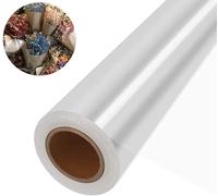 Papel de Regalo Transparente de 40 cm x 50 m,2,3 mil, para Flores y Cestas de Regalo