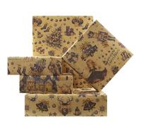 Papel de regalo vintage de Navidad, 4 hojas de papel de regalo azul y morado, árbol de Navidad, Papá Noel, casa de nieve, recolección de cascanueces, papel de regalo para decoración de Navidad, 70 x