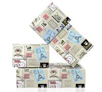 Papel de regalo vintage, papel de regalo de viaje occidental, 4 piezas, papel de regalo de turismo retro para viajes alrededor del mundo, decoraciones de fiesta internacional, niños, hombres