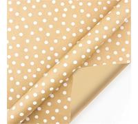 Papel de regalo Wrapping Paper Roll Kraft Brown with White Pattern Papel regalo cumpleaños