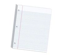 Papel de relleno con 3 agujeros perforados y forrados de ajuste universal, 200 hojas, papel suelto de escritura suave, adecuado para carpetas de 3 anillos