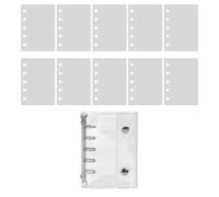 Papel de relleno para cuaderno, cubierta de PVC transparente, 5 anillos, papel de carpeta de hojas sueltas, 10 páginas, colección de manualidades para viajes, de arte, cumpleaños, viajes por
